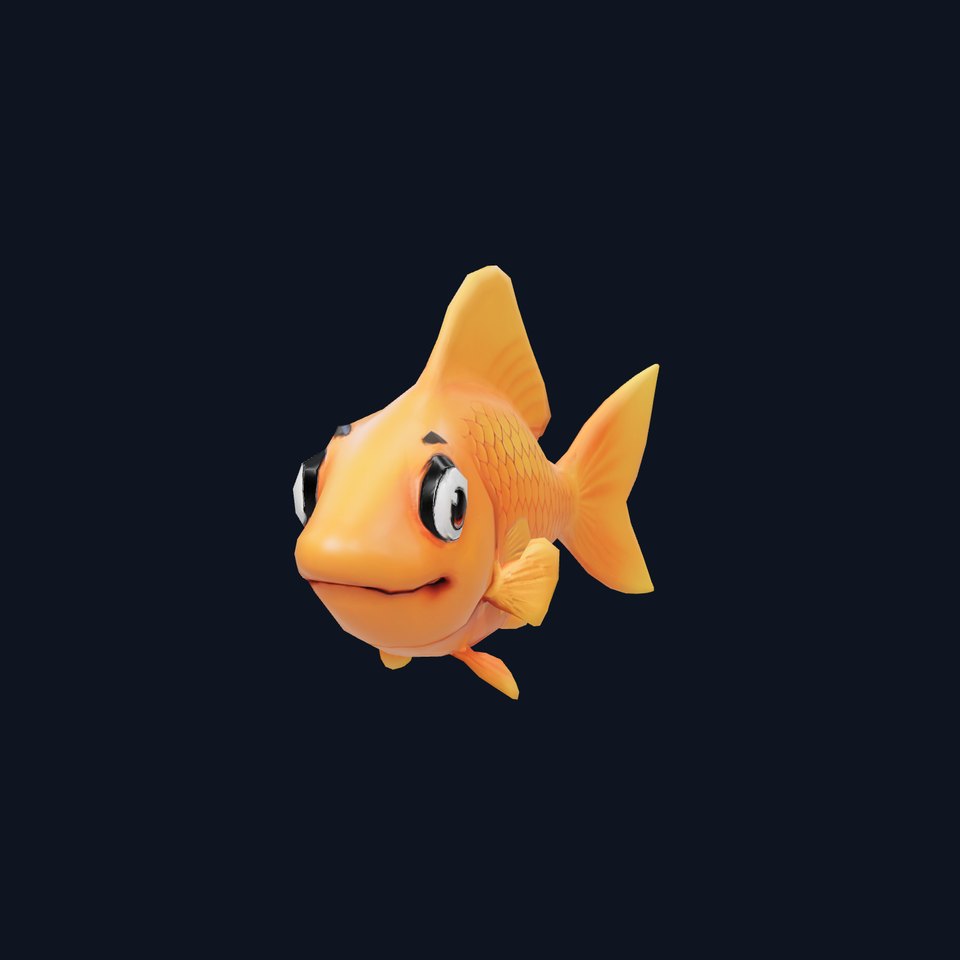 Cheerful Orange Goldfish model pack